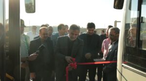 آئین بهره برداری از ۱۷ دستگاه اتوبوس نوسازی شده خط واحد شهر یزد
